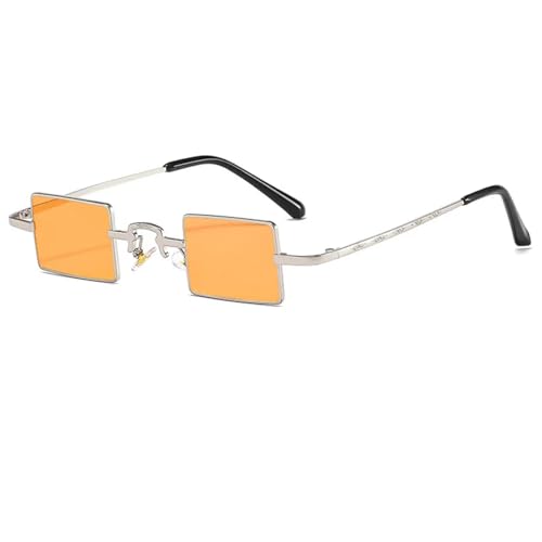 Lunettes de soleil rétro UV400 métal orange contre l'éblouissement au style punk