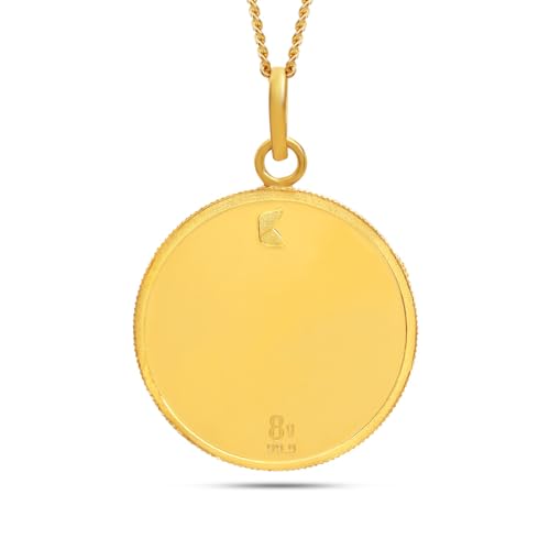 Image of KALYAN JEWELLERS 24K (999) Purity Lord Ganesh Gold Coin Pendant 8 Gms