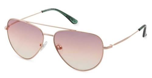 Harley-Davidson Women's Metal Pilot Sunglasses, Shiny Rose Gold Frames