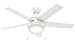 Hunter Indoor Ceiling Fan with light and pull chain control - Anslee 46 inch, White, 59266