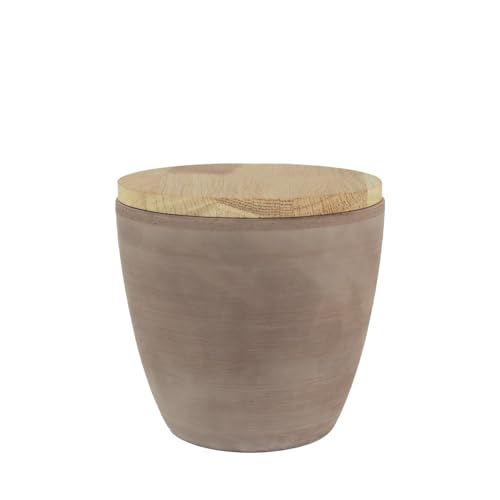 Animal Tree Keramik Tierurne Sandstein, personalisierbare Tierurne mit Holzdeckel für Hunde und Katzen, Für Tiere bis zu einem Lebendgewicht von ca. 15 kg