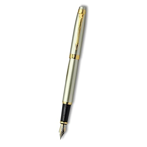 Image of Venti Fountain Pen - Metal Luxury Pen, Schmidt Nib (Medium), Best Pen Gift Set for Men & Women, Professional, Executive, Office, Nice Pens,Return Gift (F102-Golden)