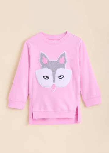 Image of Hopscotch Girls Pink Animal Print Sweatshirt And Leggings Set