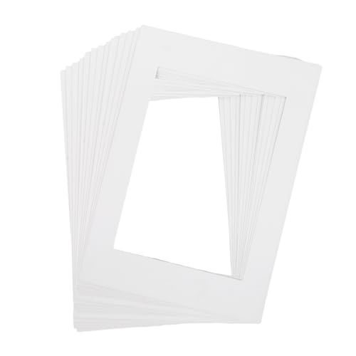 VIDETOL Paquete de 20 Tarjetas paspartú A3, 295 x 418 mm, Tarjetas paspartú Exteriores para fotografías 208 x 295 mm, paspartú Blanco a Medida para Fotos, Marcos, Impresiones artísticas