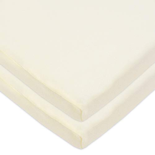 Image of American Baby Company 2 Pack 100% Natural Cotton Fitted Cradle /Bassinet Sheets 36 inch x 18 inch - Soft, Breathable & Hypoallergenic Bed Sheets, Cream, Neutral for Boys & Girls