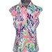 Greg Norman Rosa ML75 Stretch Sleeveless Flora Pink Shirt Women S
