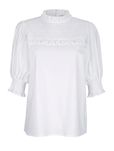 Alba Moda Rüschenbluse Erwachsene-Weiblich Leicht tailliert Weiß 38