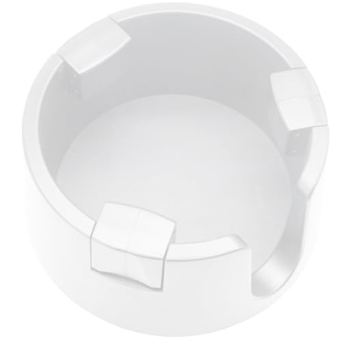 Bonsicoky Anti Spill Cup Holder - Adjustable Plastic Drink Holder - Adhesive Desk Cup Holder for Home Office Couch Table - White