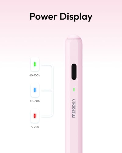 Image of Metapen Pencil Air8 for iPad 2018-2026, 10 Min Faster Charge, Palm Rejection Stylus Pen for iPad a16 /11 /10 /9 /8 /7 /6th Gen, Pro 12.9 /11 /13-inch M4 /M5, Air 3 /4 /5 /M2 /M3 /M4, Mini 5 /6th, Pink