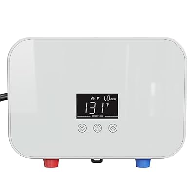 Kweetle Tankless Water Heater Electric, 6000W 110V Instant Hot Water Heater with Digital Display Self-modulating, Overheating Protection for Demand