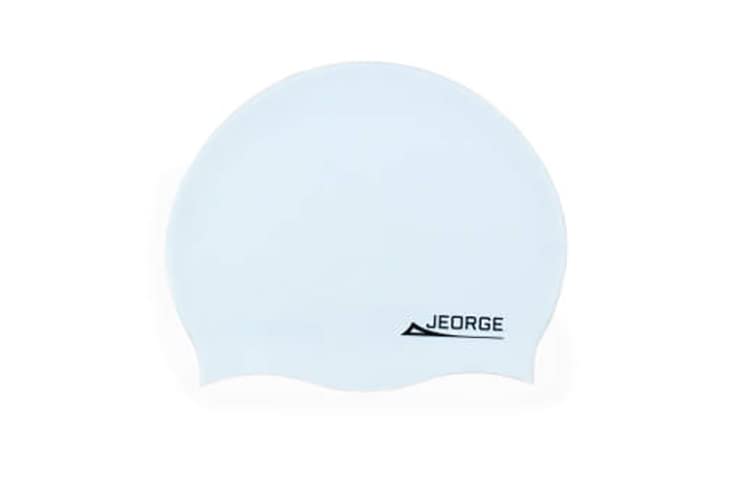 Jeorge Unisex-Adult Swim Cap Silicone (White)