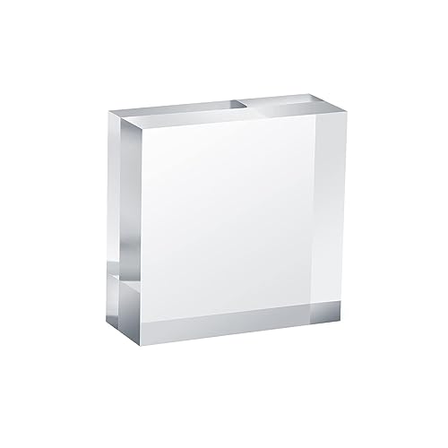 Cubo de acrílico transparente, láminas de acrílico, cubos pulidos, bloque de exhibición, pedestal cuadrado de acrílico transparente para figuras, soporte de base para galería de pasteles (8 x 8 x 6 c