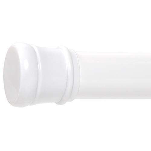 Zenna Home Tension Shower Curtain Rod, White, 27 to 40 Inches – Premium Steel Adjustable Shower Curtain Rod for Bathroom, Easy No Drill Install – Rust Resistant Spring Tension Shower Curtain Bar