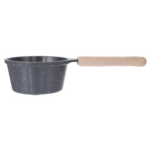 TOBBOMEY Cazo Pequeño Recubrimiento Antiadherente Olla Profunda Multiusos para Cocina Diaria Fácil de Limpiar y Resistente Apto para Inducción Color Negro