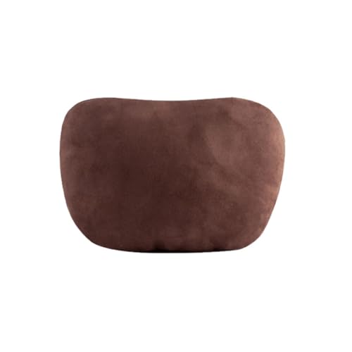 KIXZSAZ 豪華な車のヘッドレスト無地洗える S 形状ソフト通気性取り外し可能な自動車用クッション枕アクセサリー, 茶色