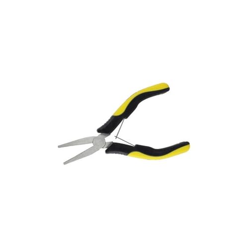 Alicate electrónico con punta plana para precisión en mediciones y trabajos eléctricos. Ideal para reparaciones y mantenimiento.