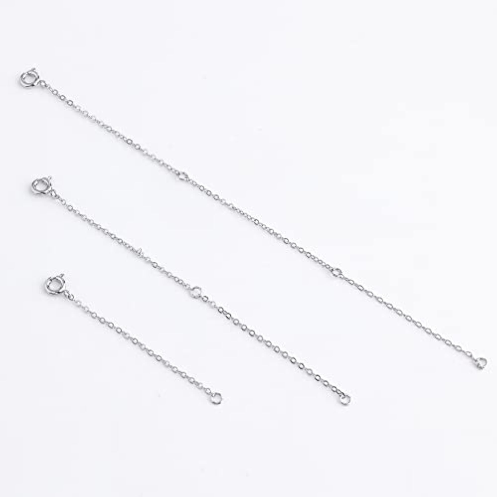 White Gold Plated Chain Extender for Necklace and Bracelet