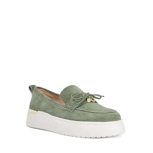Dune London Ladies Glide Flatform Casual Loafer Size UK 6 Suede Loafers Green