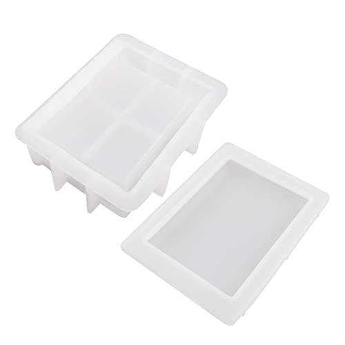 Molde de caja de resina epoxi con tapa, molde de silicona en forma de libro para joyas, organizador de regalos, pañuelos para C para resina epoxi, silicona con tapas