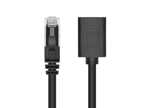 Cable Extensor Ethernet Monoprice Cat6A 0.3 m Negro miniatura 2