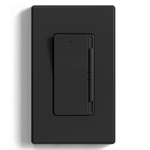 Image of ELEGRP Digital Slide Dimmer Light Switch, Dimmer Switch with Decorative Frameless Design Wallplate for LED /CFL, Incandescent,Halogen Bulbs, Single Pole /3-Way, UL Listed, 1 Pack, Matte Black