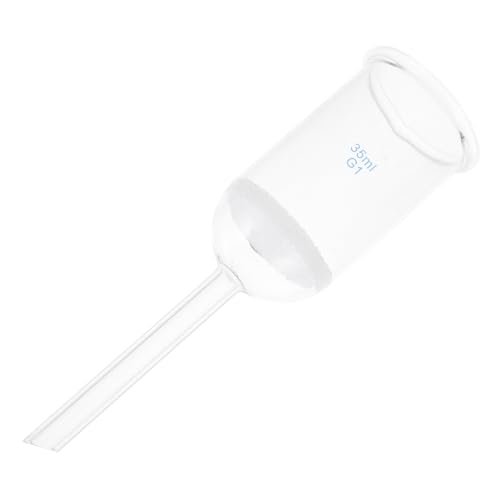 MUSISALY Laboratory Glass Funnel Acid Resistant Sand Core Filtering Funnel 35ml for Scientific Labs and Industrial Use