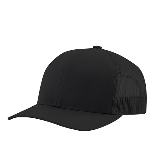 Image of TZ Promise Men Women Plain Cotton Trucker Cap with Breathable Mesh Back, Snapback Baseball Hats
