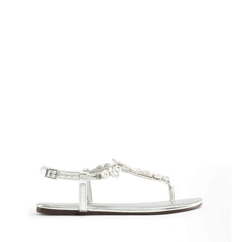 Image of DREAM PAIRS Women's Rhinestone Flat Sandals | Thong Sparkle Dressy Comfortable Adjustable Ankle Strap Sandals for Summer Beach Vacations Wedding Holiday Party
