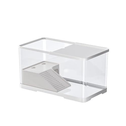 亀の飼育ケース 亀 水槽 大きい カメ用水槽 初心者セット 【蓋付き/収納機能/水交換超簡単/餌やりが便利】 透明 軽量 両生飼育箱 亀ケージ 脱出防止 亀の楽園 亀 リクガメ 半水棲ガメ ボックス 排水孔 耐久性 爬虫類 両生類用 カメ生息地 360°観