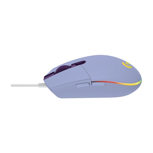 Image of Logitech G203 Prodigy Wired Gaming Mouse, 8,000 DPI, RGB, Lightweight, 6 Programmable Buttons, On-Board Memory, Compatible with PC /Mac - Lilac