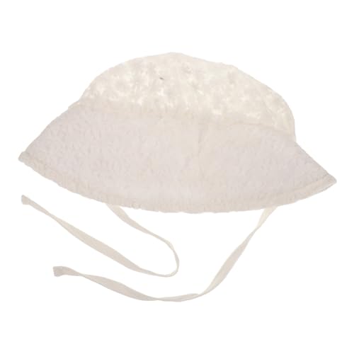 Princess Sun Hat for Girls Adjustable Wide Brim Cotton Baby Hat UV Protection for Summer Outdoor Activities White
