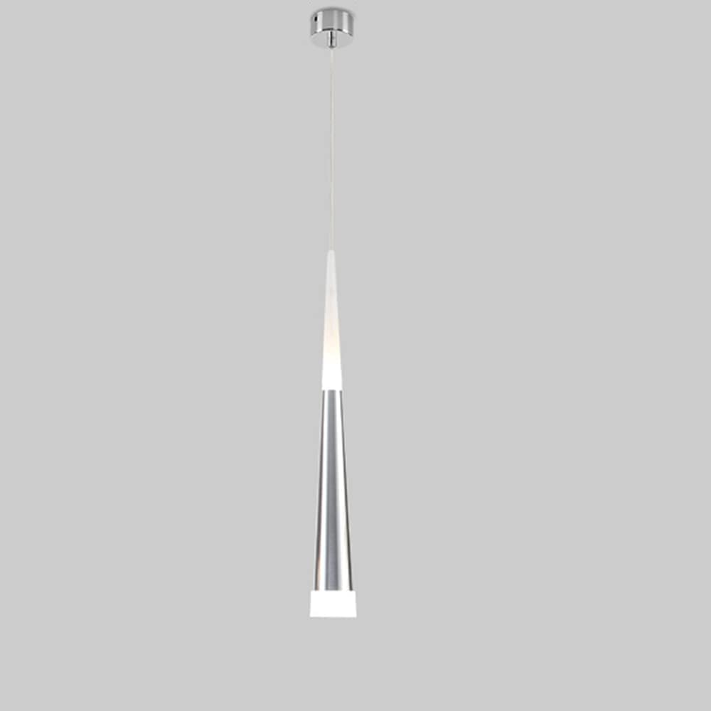 Moderno Lampadario A Sospensione A LED con Cilindro Lineare in Argento da Appendere al Soffitto Nero per Camera da Letto Cucina Tavolo da Pranzo Soggiorno Corridoio