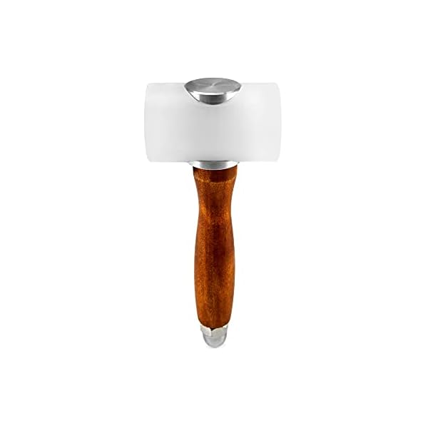 QWORK® Leder Schnitzhammer Nylon Hammer, Holzhammer in T-Form mit Holzgriff für Lederverarbeitung, Leder Handwerkswerkzeug – Bild 5