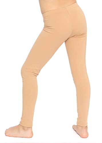 STRETCH IS COMFORT Girl's Cotton Leggings Beige XX-Small