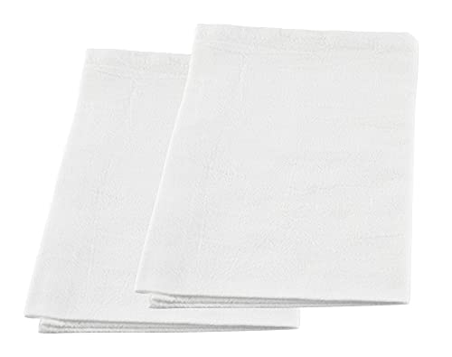 Home-X Flour-Sack Dish Towels, 100% Woven Cotton Dish Towels, Hand Towels, Dishcloths For Kitchen, Set Of 2, 26" L X 16" W, Natural White #TOP17