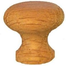 VAN DYKE'S RESTORERS Classic Round Oak Knob – Unfinished Solid Wood Pull for Cabinets, Drawers, and Furniture, Ready to Paint or Stain, Includes Mounting Screw, 1