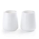 White Toothbrush Holder for Bathroom - 2Pcs Ceramic Tooth Brushing Holders Set, Toothbrush Cup & Too