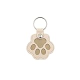 SPNDOB Pet Memorial Keychain Leather Cat Claw Keychain Pet Hair Keepsake Box Cherished Memories Gifts for Pet Lovers (Beige)