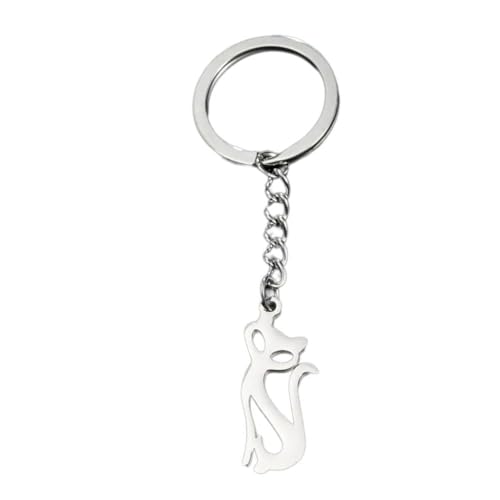 Lovely Cartoon Cats Keychain Stainless Steel Silver Accessory for Women
