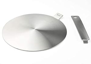 RUNZI- Induktion Adapter, Konverterscheibe für Induktionskochplatte, Wärmediffusorplatte, mit Griff und Boden, 20 cm
