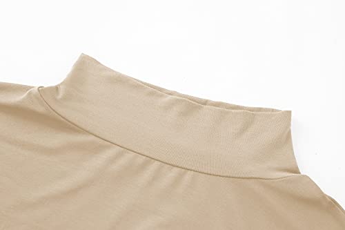 Image of Kindcall Lightweight Mock Turtleneck Crop Tops Long Sleeve Casual Base Layer for Women