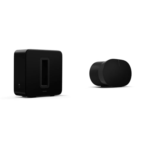 Sonos SUB (GEN3) Black & Era 300. Feel sound all around. With next-level audio, Era 300 doesn’t just surround you, it puts you inside your music. (Black)