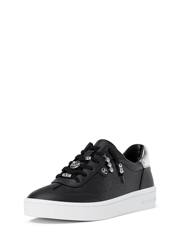 Michael Kors Women's Scotty Lace Up Sneaker, Black/Lace Charms, 7