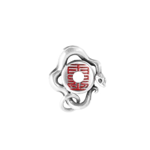 COPPERTIST.WU Guardian Serpent Charm Cinnabar Snake Amulet DIY Handmade Jewelry Gift for Women Men(Charm only)