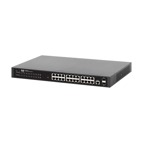 Image of Eaton Tripp Lite Series 24‑Port Gigabit Managed Switch with 2 SFP Ports, Easy Smart Web‑Managed Layer 2 Network Ethernet Splitter, 1 Gbps, 1U Rack Mount or Desktop, 3‑Year Warranty (NGS24C2-1)