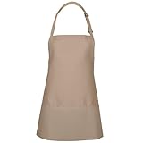 Fame Adult's 3 Pocket Bib Apron-Khaki-O/S