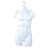 Only Hangers Male Torso Plastic Hanging Mannequin Body Form Clear Frosted - Pack of (1)