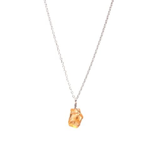 GEMINSPIRE 925 Sterling Silver Yellow Citrine Necklace | Natural Gemstone