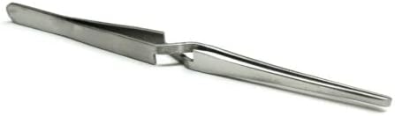 Tweezers Blunt Tip Cross Lock Self Closing Reverse Action Soldering 6-1/2" S.S. By JTS