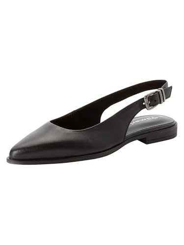 Escarpin à bride arrière plat nu-pieds de ville femme cuir